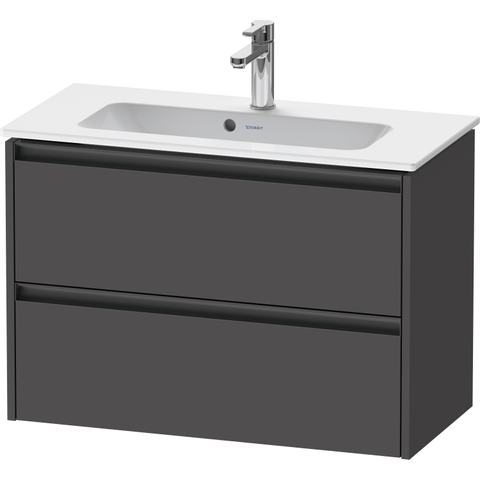 Duravit Ketho.2 Wastafelonderbouwkast - met 2 laden - 81x39x54.9cm - met grepen antraciet - grafiet mat SW772363