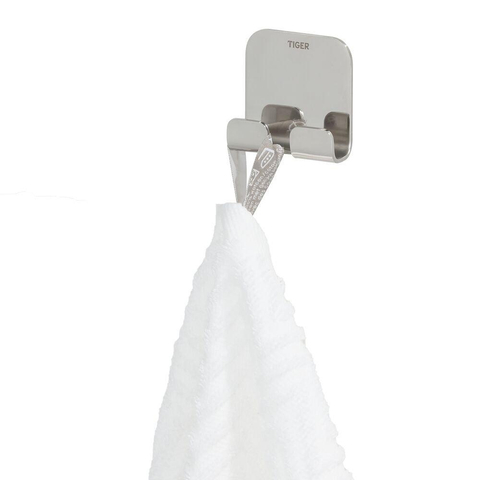 Tiger Colar Handdoekhaak - 2 haken - zelfklevend - gepolijst RVS SW106822
