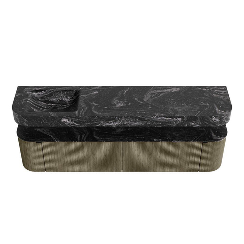 MONDIAZ THOR-DLUX 200cm meuble de salle de bains arrondi gauche + droite couleur Shadow avec 2 tiroirs et 2 portes. Vasque suspendue CLOUD Gauche 1 trou de robinet couleur Lava. SW1467042