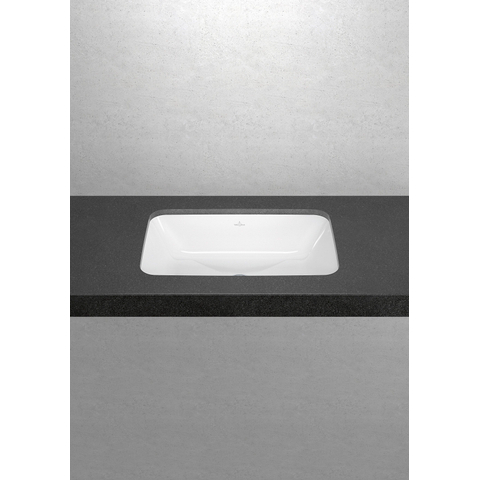 Villeroy & Boch Architectura onderbouwwastafel - 62x42cm - zonder kraangat - met overloop CeramicPlus - White Alpine (glans wit) SW762370