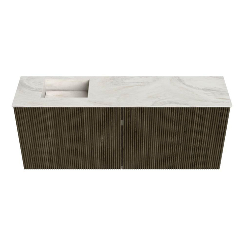 Mondiaz JOYA-DLUX 100cm meuble de toilette - couleur Shadow - Vasque FAYE position Gauche Sans trou de robinet couleur Ostra. SW1423030