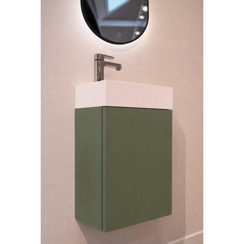 Nemo Durma Fonteinkastset - 40x20x50cm - 1 deur - links - 1 kraangat - links - Sage green SW1580346