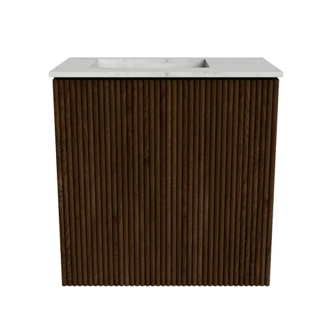Mondiaz JOYA-DLUX Meuble de salle de bains - 40cm - couleur Walnut - Vasque FAYE position Gauche 1 trou de robinet couleur Opalo SW1422514
