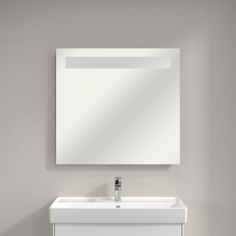 Villeroy & Boch More to see 14 More To See spiegel - met geïntegreerde LED verlichting horizontaal - 3 voudig dimbaar - 80x75x4.7cm - glans zilver 1024967