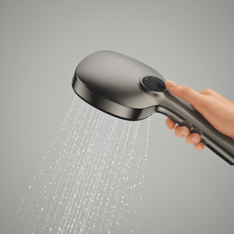 GROHE Vitalio Comfort doucheset - met thermostaat - geborsteld hard graphite (antraciet) SW1590100