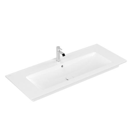 Villeroy & Boch venticello wastafel - 120x50cm - 1 kraangat overloop ceramic plus - White Alpine (glans wit) 1025111