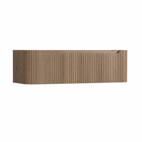 H&R Badmeubelen Juice Wastafelonderkast - 140x45x40cm - afgeronde hoeken - 3D-front - 2 lades - geïntegreerde greep - charleston SW1259371