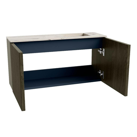 Mondiaz JOYA-DLUX 80cm meuble de toilette - couleur Shadow - Vasque FAYE position Droite Sans trou de robinet couleur Nata. SW1424965