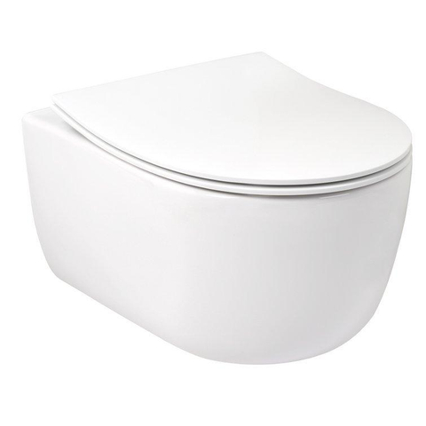 Plieger Kansas hangtoilet – compact – Rimless – 36 x 49 cm – met slim softclose zitting – glans wit SW499848