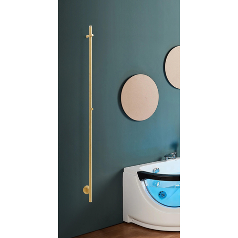 Rosani ONE Elektrische Handdoekradiator 170cm hoog - 30Watt - geborsteld messing (licht beschadigd) OUTLETSTORE STORE40638