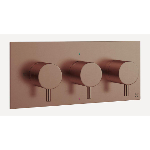 Crosswater MPRO 2 Mitigeur de douche - thermostatique - 3 boutons - horizontal - bronze brossé SW928273