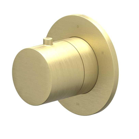 IVY Bond Pièce de finition - 3 voies - inverseur-arrêt - symmetry - rosace ronde - Or mat brossé PVD SW1032346