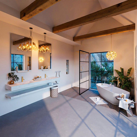 Mondiaz ALAN-DLUX Ensemble de meuble - 200cm - meuble Opalo mat - 0 tiroirs - Lavabo Cloud Opalo suspendu - vasque Gauche et droite - 2 trous de robinet SW809315