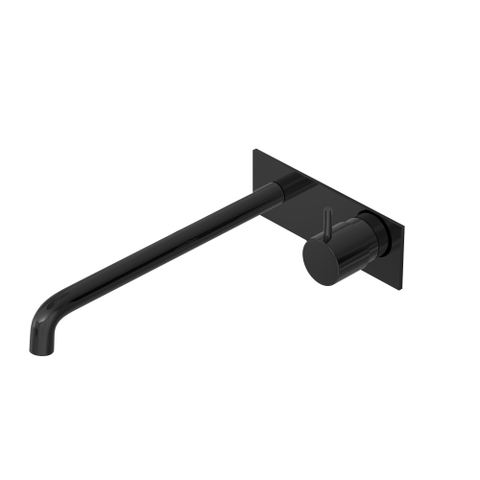 Hotbath Cobber Afbouwdeel ten behoeve van inbouw wastafelkraan - 25cm uitloop PBP - PVD - gepolijst zwart SW1246756