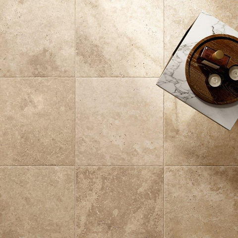 Baldocer Ceramica Pierre wand- en vloertegel - 61.3x61.3cm - 10mm - Vierkant - Natuursteen look - Beige mat SW545387