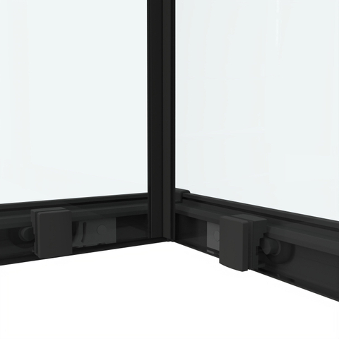 Marenza Casus Douchecabine - 100x100x200cm - hoekinstap - helder glas - profiel - mat zwart SW773921