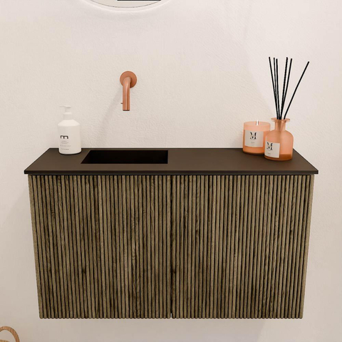 Mondiaz JOYA 70cm meuble de toilette - couleur Dusk - Vasque FAYE position Gauche Sans trou de robinet couleur Urban SW1421631