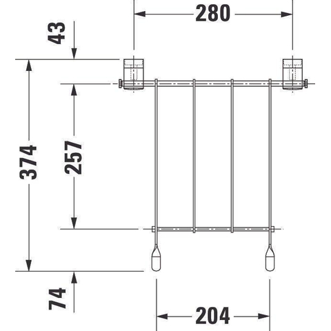 Duravit Duravital Emmerrooster - met bevestigingsset - hoogglans chroom 0291274