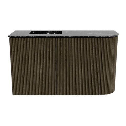 Mondiaz JOYA-DLUX 71.6cm toiletmeubel - ronding rechts kleur Shadow - Wastafel FAYE positie Links Zonder kraangat kleur Lava. SW1422860