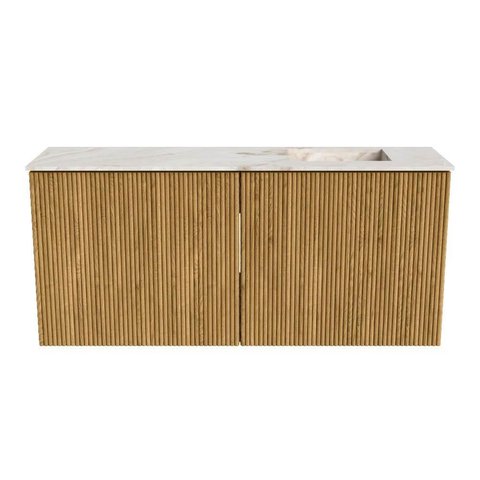 Mondiaz JOYA-DLUX 90cm meuble de salle de bains - couleur Oak - Vasque FAYE position Droite Sans trou de robinet couleur Frappe. SW1421903
