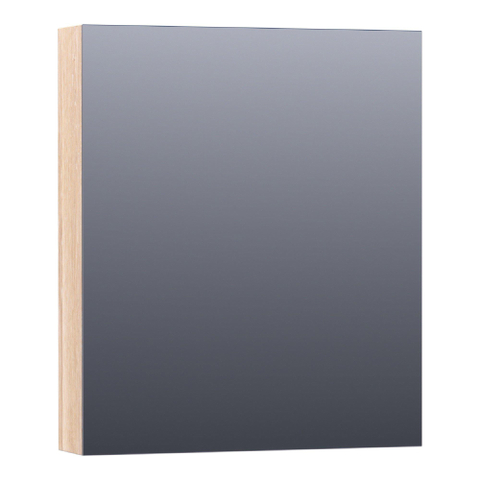BRAUER Impress armoire de toilette – 59 x 70 x 15 cm – ouverture à droite, porte-miroir double face – Chêne blanc SW393033