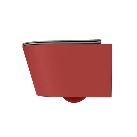 Mondiaz LAVIE WC suspendu – sans bride – 36 x 53 cm – avec abattant softclose – Fire (rouge), abattant Smoke (brun clair) SW1208728