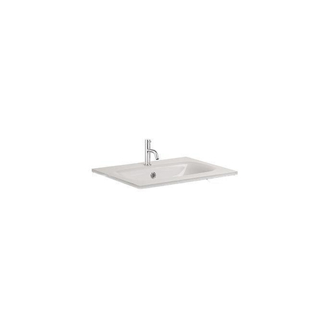 Crosswater Glide II Wastafel inbouw - kraangat - 50x45x1cm - glas - glans wit SW487189