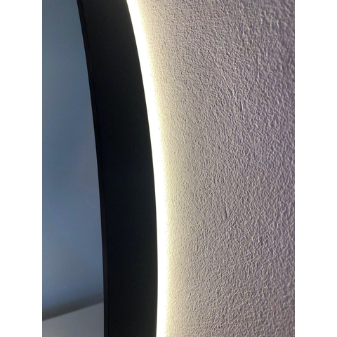 Best Design Nero Venise Miroir avec éclairage LED rond 120cm Noir SW491665
