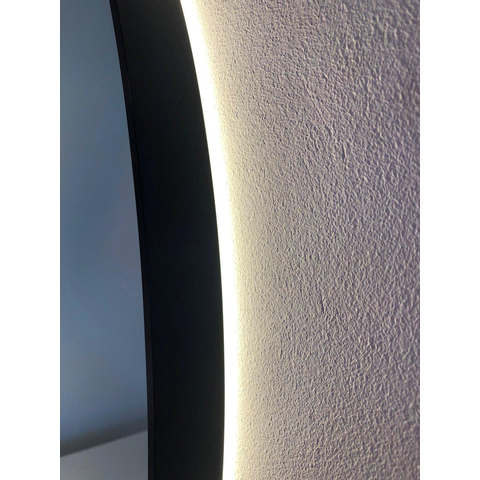 Best Design Nero Venise Miroir avec lumière 100cm rond avec éclairage LED Noir SW353585