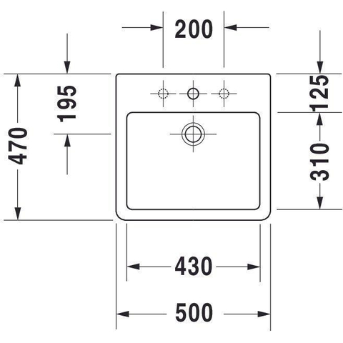 Duravit Vero Opbouwwastafel - geslepen - met kraangat - met overloop - 50x47cm - met wondergliss - inclusief bevestiging - wit 0292801