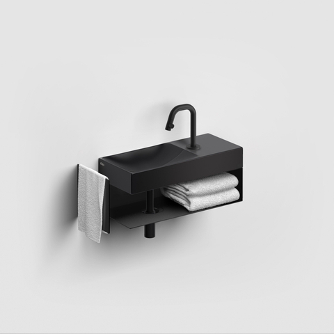 Clou Vale Lave-main 45cm avec trou pour robinet à droite Céramique Noir mat SW451473