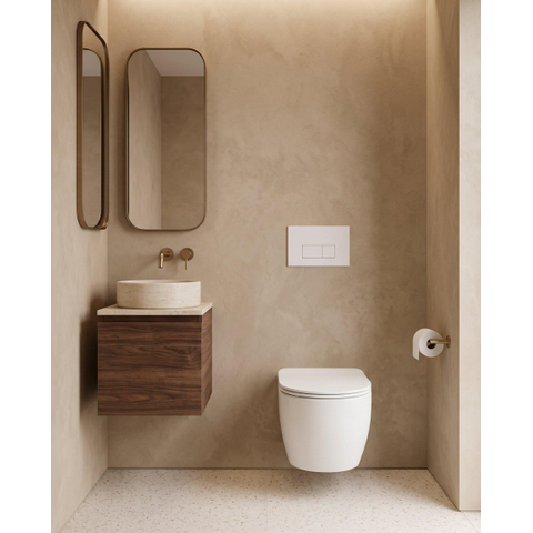 QeramiQ Dely Toiletset - 36.3x51.7cm - Geberit UP720 inbouwreservoir - rimless - diepspoel - zitting - softclose - bedieningsplaat mat wit - rechthoekige knoppen - mat wit SW1428771