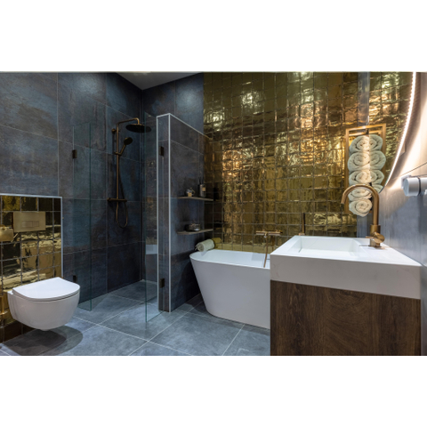 QeramiQ Push Metal Bedieningsplaat - voor Geberit UP320 inbouwreservoir - dualflush - rechthoekige knoppen - metaal - geborsteld messing (goud) OUTLETSTORE STORE45421