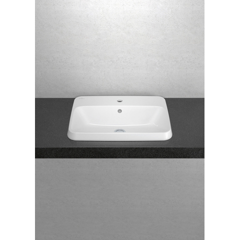 Villeroy & Boch Architectura inbouwwastafel - 60x45x17cm Rechthoek - 1 kraangat - zonder overloopgat Ceramic - White Alpine (glans wit) SW762313