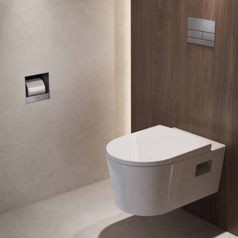 Hansgrohe XtraStoris Original Toiletrolhouder - 15x15x14cm - brushed stainless steel SW1590295