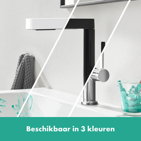 Hansgrohe Finoris Wastafelkraan - 230 - 2jet - met uittrekbare vuistdouche plug - mat wit SW651588
