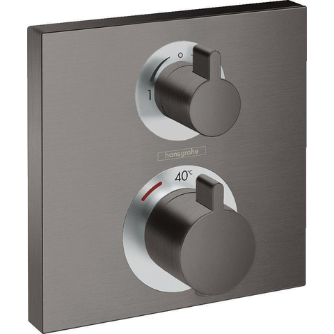 Hansgrohe Ecostat Square - afbouwdeel - voor inbouw - thermostaat - met stop- en omstelkraan - geborsteld zwart chroom SW297547