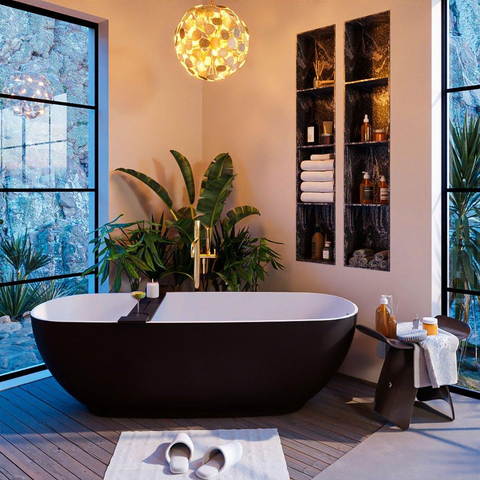 Mondiaz ALAN-DLUX Ensemble de meuble - 130cm - meuble Urban mat - 2 tiroirs - Lavabo Cloud Lava suspendu - vasque gauche et droite - 2 trous de robinet SW807997