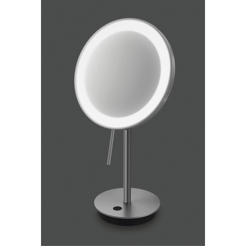 Zack Alona make-upspiegel – rond – 20x37,8 cm – LED-verlichting – 5x vergrotend – Zilver mat SW484537