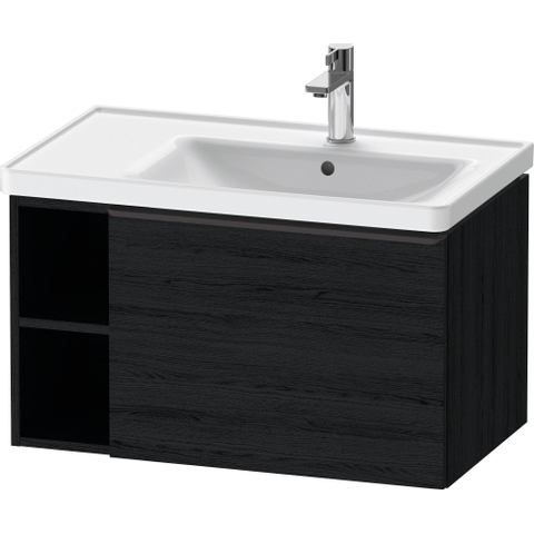 Duravit D-neo Wastafel - met waskom rechts - met kraangat - met overloop - 80x48cm - met wondergliss - wit SW640466
