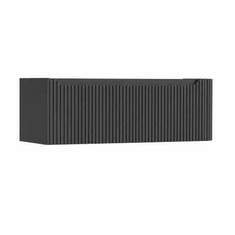 H&R Badmeubelen Juice Wastafelonderkast - 120x45x40cm - rechterhoek afgerond - 3D-front - 1 lade - geïntegreerde greep - antraciet mat SW1259852