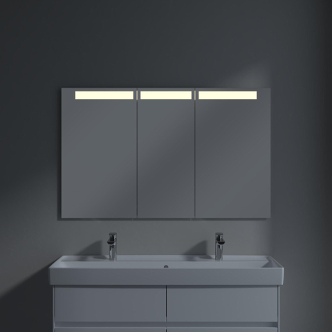 Villeroy & Boch My View In inbouw spiegelkast met LED verlichting 3 voudig dimbaar met 3 deuren 120.1x74.7x10.7cm SW60432