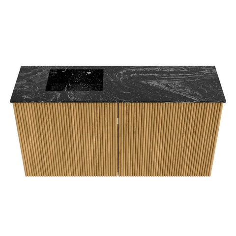 Mondiaz JOYA-DLUX 80cm toiletmeubel - kleur Oak - Wastafel FAYE positie Links Zonder kraangat kleur Lava. SW1422107