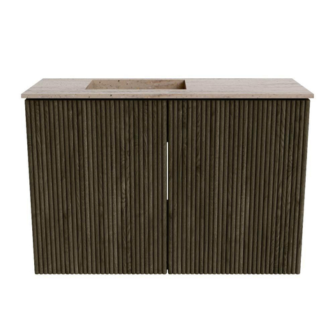 Mondiaz JOYA-DLUX 60cm toiletmeubel - kleur Shadow - Wastafel FAYE positie Links Zonder kraangat kleur Saba. SW1425107