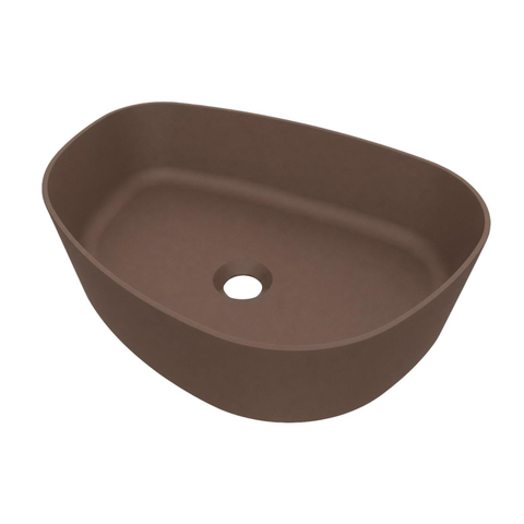 Arcqua Rocker waskom - opbouw - organisch rechts - 50x37cm - mat chocola SW1584239