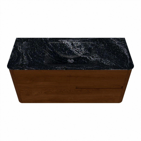 Mondiaz CIRO-DLUX Badkamermeubelset - 110x45x50cm - Solid surface wastafel Lava - 1 wasbak Midden - zonder kraangaten - 2 lades - Ruby SW1531577