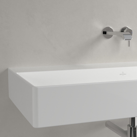 Villeroy & Boch Memento 2.0 lavabo - dessous rectifié 100x47cm - sans trop-plein sans trou de robinet blanc SW358454