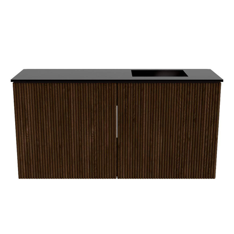 Mondiaz JOYA 80cm meuble de salle de bains - couleur Walnut - Vasque FAYE position Droite 1 trou de robinet couleur Urban. SW1421314