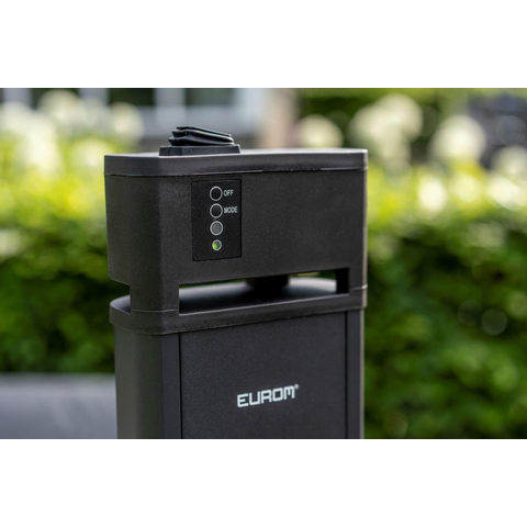 Eurom Chauffage de terrasse Q-Tower 2000 RCD 20m2 2000 watt Noir SW877015