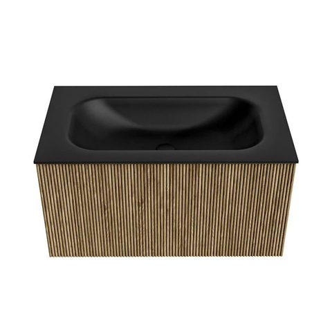 Mondiaz KURVE Ensemble meuble de salle de bains - 80x46x40cm - 1 tiroir - lavabo solid surface - central - 1 trou de robinetterie - Dusk SW1415103
